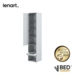 Dodatna omara za posteljo v omari METULJ 1 . Visoka, navpična omara za knjige z vrati, dvema vdolbinama in predalom, je na voljo v različnih barvah. Popolna