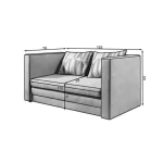 Dvosed EMA 2 črna . Dvosed EMA 2 siva z rokonaslonom je primeren za vsak prostor, kjer potrebujete dodatno ležišče. Je zelo ekonomičen saj ga lahko v hipu