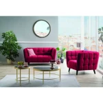 Dvosed ZWAK . Udoben in moderen dvosed ZWAK bo popestril vašo dnevno sobo. Dobavljiv je v več barvah. Dvosed je iz žametne tkanine, nogice pa so lesene in