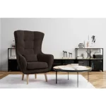 Fotelj AEL 3 . Fotelj AEL da vašemu domu eleganco in edinstvenost. Visoko naslonjalo in lesene noge mu dajejo eleganco in hkrati zagotavljajo odlično