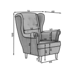 Fotelj ALICE temno modra . Dizajnerski fotelj ALICE je primeren za vsak dnevni prostor. Je izredno udoben in kvaliteten. Fotelj ima visok naslon in rokonoslon,