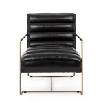 Fotelj BRIANNA črna . Fotelj BRIANNA je dobavljiv v črni barvi. Okvir je kovinski, sedež je oblečen v umetno usnje, kar zagotavlja udobnost in eleganco.