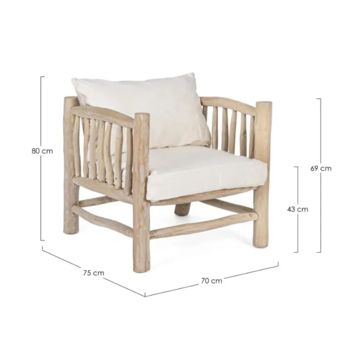 Fotelj C-C SAHEL natur Fotelj C-C SAHEL natur . Fotelj C-C SAHEL natur ima tikove veje z naravnim zaključkom. Ima odstranljive blazine z bombažno poliestersko tkanino. Odstvetujemo