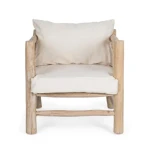 Fotelj C-C SAHEL natur . Fotelj C-C SAHEL natur ima tikove veje z naravnim zaključkom. Ima odstranljive blazine z bombažno poliestersko tkanino. Odstvetujemo