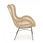 Fotelj CASILDA natur ima strukturo sedeža iz ratana, ima naravno prevleko z melaminsko barvo. Ima kovinske noge v črni barvi. Priporočamo, da se ne