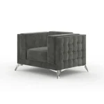 Fotelj DALAS je elegantnega videza kateri bo polepšal vsak prostor. Vzmeten je z valovitimi vzmetmi. Narejen je iz visoko elastične poliuretanske pene. Okvir