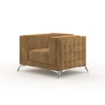 Fotelj DALAS je elegantnega videza kateri bo polepšal vsak prostor. Vzmeten je z valovitimi vzmetmi. Narejen je iz visoko elastične poliuretanske pene. Okvir