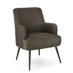 Fotelj ERNESTINE, je eleganten kos pohištva, ki je primeren za vsak prostor. Okvir je narejen iz borovega lesa in MDF-ja. Noge so narejene iz kovine. Prevleka