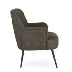 Fotelj ERNESTINE, je eleganten kos pohištva, ki je primeren za vsak prostor. Okvir je narejen iz borovega lesa in MDF-ja. Noge so narejene iz kovine. Prevleka