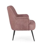Fotelj ERNESTINE - roza . Fotelj ERNESTINE - roza, je eleganten kos pohištva, ki je primeren za vsak prostor. Okvir je narejen iz borovega lesa in MDF-ja.