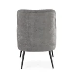 Fotelj ERNESTINE - siva, je eleganten kos pohištva, ki je primeren za vsak prostor. Okvir je narejen iz borovega lesa in MDF-ja. Noge so narejene iz kovine.
