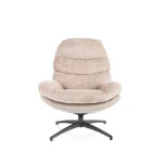 Fotelj GIZELA . Fotelj GIZELA, je eleganten in kakovosten kos pohištva. Sedišče je narejeno iz blaga, hrbtišče pa iz umetnega usnja, kar zagotavlja mehko