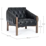 Fotelj HARRISON črna . Fotelj HARRISON je dobavljiv v črni barvi. Okvir je narejen iz lesa, kar zagotavlja dodatno stabilnost in eleganco. Prevleka je iz