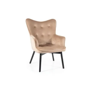 Fotelj KIARA . Fotelj KIARA, je eleganten in zelo udoben kos pohištva, ki je primeren za vsak prostor. Narejen je iz žametne tkanine, kar zagotavlja prijetno