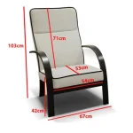 Fotelj KOMF . Fotelj KOMF je narejen iz kvalitetnih materialov, ki omogočajo noro udobje. Sedež ima valovito vzmetenje ter v naslonjalu je polnjen z peno.