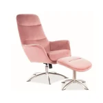 Fotelj LALITA . Fotelj LALITA je narejen iz kvalitetnega žamet blaga in dostopen v roza ter sivi barvi. Noge so iz jekla in ima TILT mehanizem. Poleg dobite