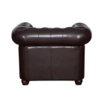 Fotelj LORENA . Osvežite svojo dnevno sobo z vzmetenim trosedom LORENA, ki je udoben in kvaliteten. Oblazinjen je v umetnem usnju. Lesene nogice pa mu dodajo