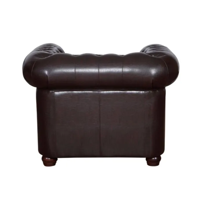 Fotelj LORENA Fotelj LORENA . Osvežite svojo dnevno sobo z vzmetenim trosedom LORENA, ki je udoben in kvaliteten. Oblazinjen je v umetnem usnju. Lesene nogice pa mu dodajo