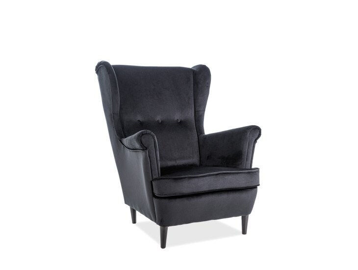 Dizajnerski fotelj LORY je primeren za gostinstvo ter dnevne sobe. Nogice so iz lesa barvane v wenge barvo. Sedež je iz žametnega blaga, ki je mehek in