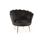 Fotelj META - črna . Fotelj META - črna, je eleganten kos pohištva, ki popestri vaš prostor. Narejen je iz žametne tkanine, kar zagotavlja prijeten