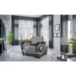 Fotelj NATALIJA . Dizajnerski fotelj NATALIJA je primeren za vsak dnevni prostor. Fotelj je narejen iz blaga in umetnega usnja. Fotelj je izredno udoben ter