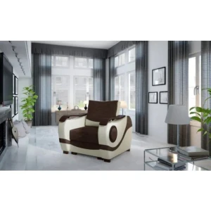 Fotelj NATALIJA . Dizajnerski fotelj NATALIJA je primeren za vsak dnevni prostor. Fotelj je narejen iz blaga in umetnega usnja. Fotelj je izredno udoben ter