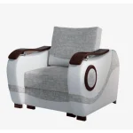 Fotelj NATALIJA . Dizajnerski fotelj NATALIJA je primeren za vsak dnevni prostor. Fotelj je narejen iz blaga in umetnega usnja. Fotelj je izredno udoben ter