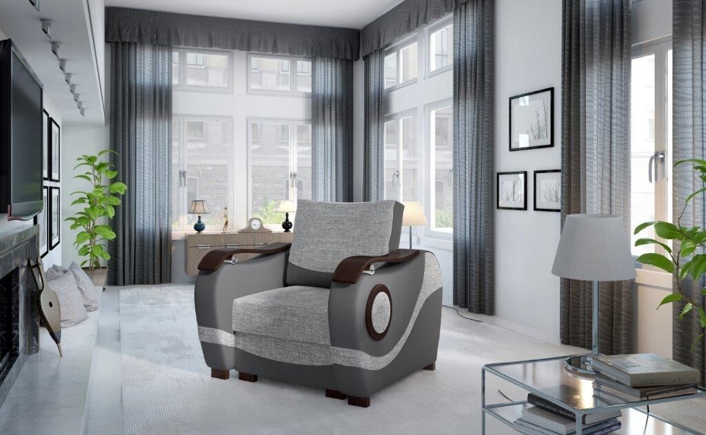 Dizajnerski fotelj NATALIJA je primeren za vsak dnevni prostor. Fotelj je narejen iz blaga in umetnega usnja. Fotelj je izredno udoben ter kvaliteten.