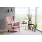 Fotelj PRINCESS . Fotelj PRINCESS vas bo prepričal s svojo udobnostjo in kvaliteto. Narejen je po skandinavskem navdihu. Nogice so iz lesa in so dobavljive v