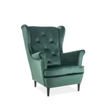 Fotelj PRINCESS . Fotelj PRINCESS vas bo prepričal s svojo udobnostjo in kvaliteto. Narejen je po skandinavskem navdihu. Nogice so iz lesa in so dobavljive v