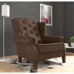 Fotelj ROSALIA . Zagotovite si počitek na udobnem fotelju ROSALIA. Nogice so lesene, za dodatno udobje pa poskrbi vzmetenje. Fotelj, ki bo vnesel svežino v