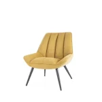 Fotelj SOPIJA, je eleganten in kakovosten kos pohištva. Narejen je iz blaga, kar zagotavlja mehko in udobno sedišče. Primeren je za vsak prostor. Je v oker