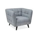 Dizajnerski fotelj STELO je primeren za gostinstvo ter dnevne sobe. Nogice so iz lesa barvane v wenge barvo. Sedež pa iz prijetnega blaga. Dimenzija: -