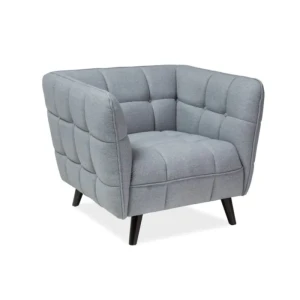 Fotelj STELO . Dizajnerski fotelj STELO je primeren za gostinstvo ter dnevne sobe. Nogice so iz lesa barvane v wenge barvo. Sedež pa iz prijetnega blaga.