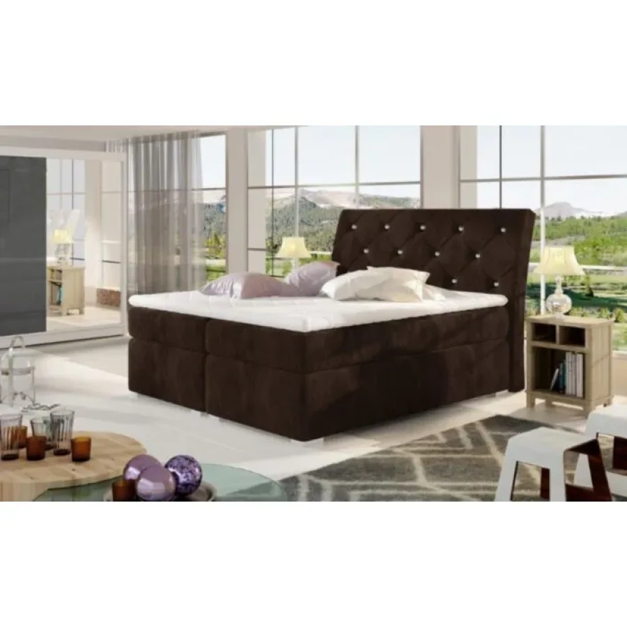 Francoska postelja BALI 140X200 . Boxspring postelja Bali je narejena iz Bonell vzmetnice visoke 20 cm in robustnega okvirja. Zgoraj in spodaj je obdana s