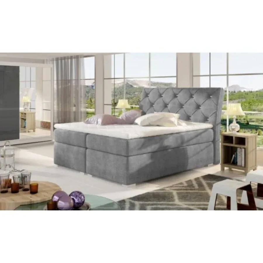Francoska postelja BALI 140X200 . Boxspring postelja Bali je narejena iz Bonell vzmetnice visoke 20 cm in robustnega okvirja. Zgoraj in spodaj je obdana s