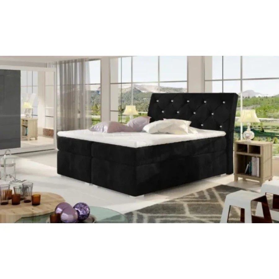 Francoska postelja BALI 140X200 . Boxspring postelja Bali je narejena iz Bonell vzmetnice visoke 20 cm in robustnega okvirja. Zgoraj in spodaj je obdana s