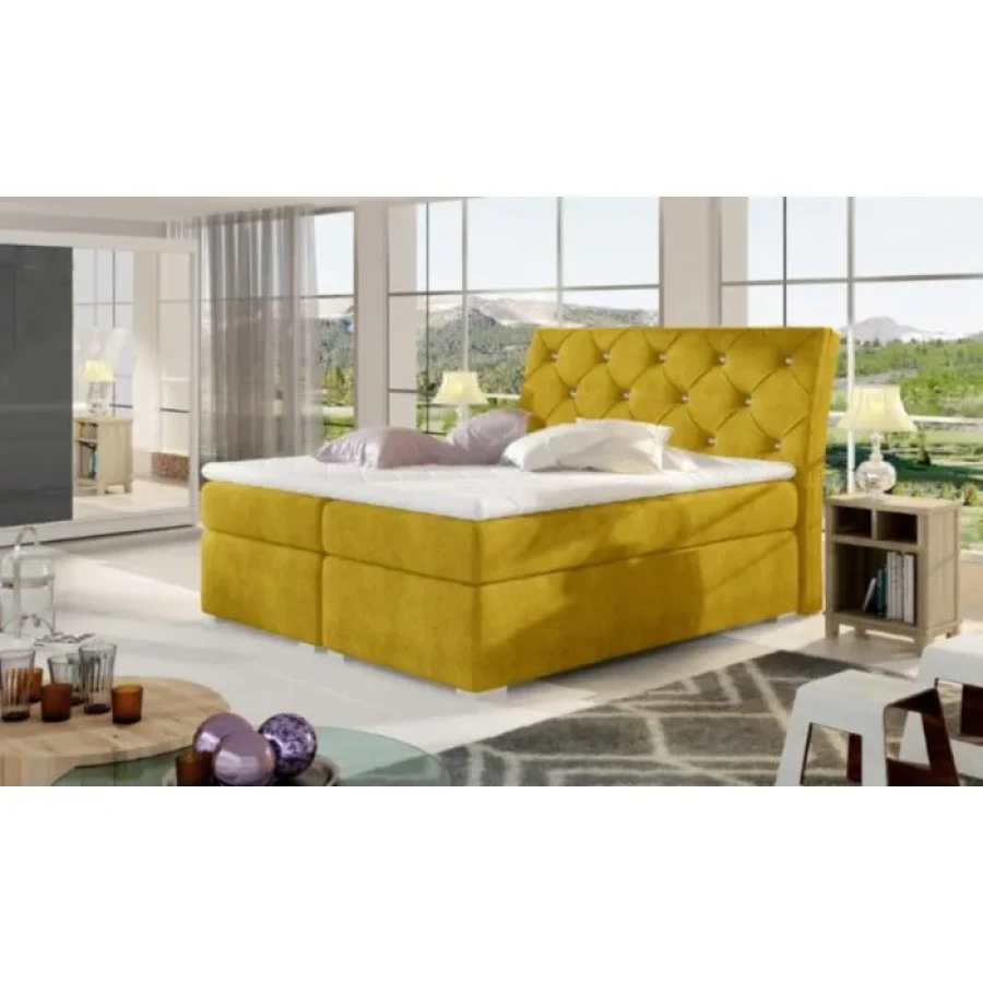 Francoska postelja BALI 140X200 . Boxspring postelja Bali je narejena iz Bonell vzmetnice visoke 20 cm in robustnega okvirja. Zgoraj in spodaj je obdana s