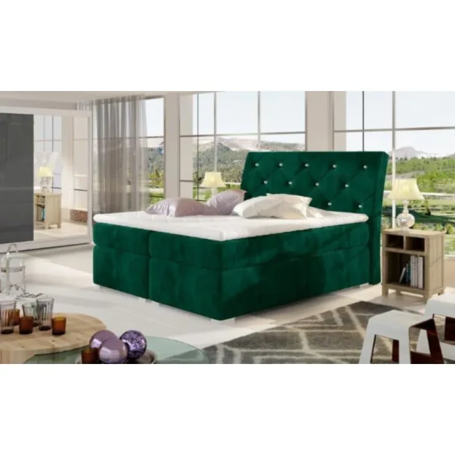 Francoska postelja BALI 160X200 . Boxspring postelja Bali je narejena iz Bonell vzmetnice visoke 20 cm in robustnega okvirja. Zgoraj in spodaj je obdana s