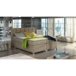 Francoska postelja BAS 160X200 . Francoska postelja BAS je oblečena v visoko kakovostno tkanino. Čvrsta vzmetnica je nameščena na robustnem oblazinjenem