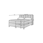 Francoska postelja BAS je oblečena v visoko kakovostno tkanino. Čvrsta vzmetnica je nameščena na robustnem oblazinjenem okvirju, s prostorom za