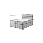 Francoska postelja SOFIA 140X200 . Francoska postelja SOFIA je sestavljena iz visoke vzmetnice (Bonnell vzmeti), nadvložka in visokega oblazinjenega vzglavja.