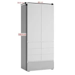 Garderobna omara ALBA . Garderobna omara ALBA je izdelana iz MDF-ja z ABS robovi, združuje funkcionalnost in sodoben dizajn, zaradi česar je odlična izbira