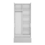 Garderobna omara ALBA . Garderobna omara ALBA je izdelana iz MDF-ja z ABS robovi, združuje funkcionalnost in sodoben dizajn, zaradi česar je odlična izbira