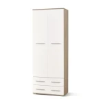 Garderobna omara ALMA 2 . Garderobna omara ALMA 2 je zelo stabilna in kvalitetna. Primerna je za vsak prostor. Omara je narejena iz laminirane plošče z ABS