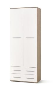 Garderobna omara ALMA 2 je zelo stabilna in kvalitetna. Primerna je za vsak prostor. Omara je narejena iz laminirane plošče z ABS robovi. Korpus je v barvi