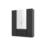 Garderobna omara ANGELA 1 . Garderobna omara ANGELA 1 200 cm. Moderen dizajn v kombinaciji z ogledalom, vsebuje tudi predale. Narejena je iz laminirane