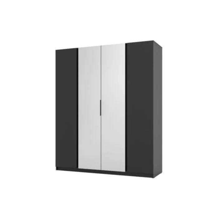 Garderobna omara ANGELA 2 Garderobna omara ANGELA 2 . Garderobna omara ANGELA 2 200 cm. Moderen dizajn v kombinaciji z ogledalom. Narejena je iz laminirane plošče debeline 16 mm. Na