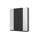 Garderobna omara ANGELA 3 . Garderobna omara ANGELA 3 200 cm. Moderen dizajn v kombinaciji z ogledalom, vsebuje tudi predale. Narejena je iz laminirane