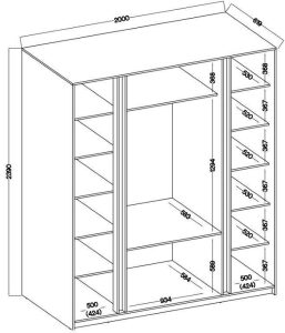 Garderobna omara DALILA 2 - 200 cm ima moderen dizajn. Narejena je iz laminirane plošče debeline 16 mm. Na voljo je v črni in hrast barvi. Omara je zelo